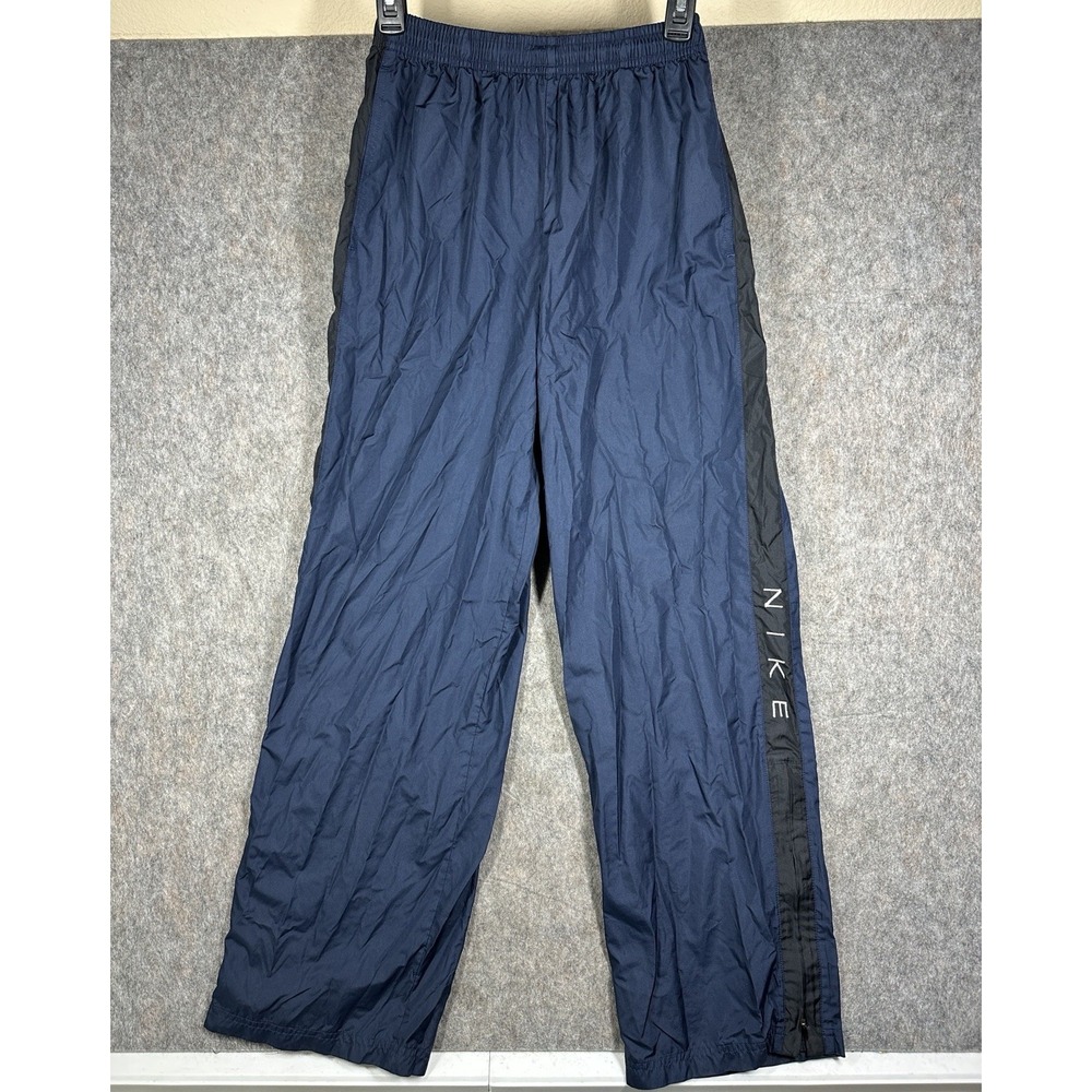 VTG Nike Windbreaker Pants Mens M Blue Track Joggers Zip Swoosh Y2K Travis Scott